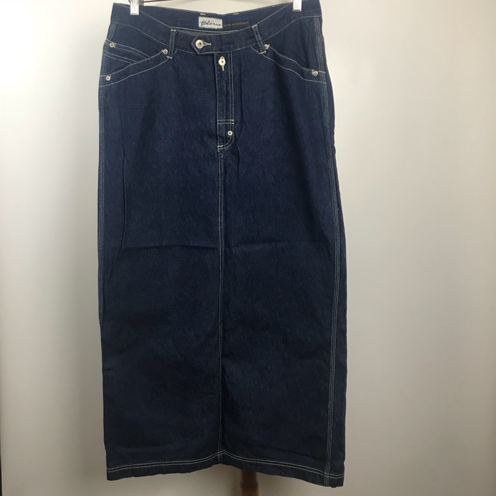 Vintage Express Bleu 90s maxi denim skirt